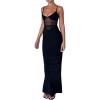 image:imageWomens Mesh Bodycon Maxi Dress V Neck Sleeveless Cami Elegant Party Wedding Formal Long DressBlack
