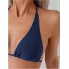 image:image2 Piece Bikini Sets Triangle Halter Top High Cut Brazilian Bottom Swimsuit Summer Beach SwimwearBlue