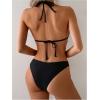 image:imageSide Cut Out 2 Piece Bikini Sets Halter Triangle Top Brazilian Bottom Sexy Unique Design SwimwearBlack