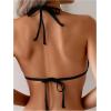 image:imageSide Cut Out 2 Piece Bikini Sets Halter Triangle Top Brazilian Bottom Sexy Unique Design SwimwearBlack
