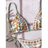 image:imageWomens 2 Piece Bikini Fruits Plaid Graphic Tie Back Bras and Bow Knot Side Thongs Beach OutfitsMulticolor