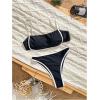 image:imageWomens 2 Piece Bikini Set Spliced Striped Tie Back Bikini Tops and High Waisted Bottoms BeachwearBlack and White