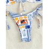 image:imageWomens 2 Piece Bikini Sets Fruits Print Tube Tops and Tie Side Thongs Summer Beachwear SwimsuitsMulticolor