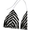 image:imageWomens 2 Piece Bikini Sets Halter Tie Side Triangle Swimsuit Striped Bathing SuitBlack and White