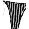 image:imageWomens 2 Piece Bikini Sets Halter Tie Side Triangle Swimsuit Striped Bathing SuitBlack and White