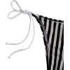 image:imageWomens 2 Piece Bikini Sets Halter Tie Side Triangle Swimsuit Striped Bathing SuitBlack and White