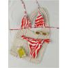 image:imageWomens 2 Piece Bikini Sets Zebra Striped Print Halter Bras and Thongs Summer BeachwearMulticolor