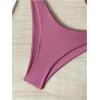 image:imageWomens 2 Piece Cheeky Bikini Sets Metal Decor Underwire Bra High Cut Thong Swimsuit SwimwearDusty Pink