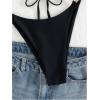 image:imageWomens 2 Piece Elegant Bikini Sets Lace Up Cut Out Bras and Thongs Beachwear SetBlack