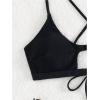 image:imageWomens 2 Piece Elegant Bikini Sets Lace Up Cut Out Bras and Thongs Beachwear SetBlack