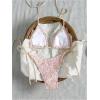 image:imageWomens 2 Piece Floral Bikini Sets Halter Triangle Bathing Suits Thongs Swimsuits Cheeky Swimwear Beach OutfitsPink