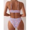 image:imageWomens 2 Piece Floral Bikini Sets V Neck Bras and Mid Rise Panties Swimwear Beach WearMulticolor