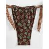 image:imageWomens 2 Piece Floral Plaid Swimsuit Halter Triangle Bathing Suit Bowknot Tie Side Bikini SetsBrown