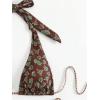 image:imageWomens 2 Piece Floral Plaid Swimsuit Halter Triangle Bathing Suit Bowknot Tie Side Bikini SetsBrown