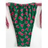 image:imageWomens 2 Piece Floral Plaid Swimsuit Halter Triangle Bathing Suit Bowknot Tie Side Bikini SetsGreen