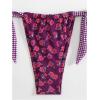 image:imageWomens 2 Piece Floral Plaid Swimsuit Halter Triangle Bathing Suit Bowknot Tie Side Bikini SetsPurple