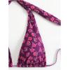 image:imageWomens 2 Piece Floral Plaid Swimsuit Halter Triangle Bathing Suit Bowknot Tie Side Bikini SetsPurple