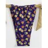 image:imageWomens 2 Piece Floral Plaid Swimsuit Halter Triangle Bathing Suit Bowknot Tie Side Bikini SetsPurple Yellow