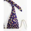 image:imageWomens 2 Piece Floral Plaid Swimsuit Halter Triangle Bathing Suit Bowknot Tie Side Bikini SetsPurple Yellow
