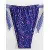 image:imageWomens 2 Piece Floral Plaid Swimsuit Halter Triangle Bathing Suit Bowknot Tie Side Bikini SetsRoyal Blue