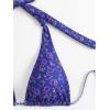 image:imageWomens 2 Piece Floral Plaid Swimsuit Halter Triangle Bathing Suit Bowknot Tie Side Bikini SetsRoyal Blue