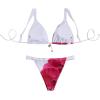 image:imageWomens 2 Piece Leopard Floral Bathing Suit Wireless Triangle Swimsuit High Waisted Bikini SetsHot Pink and White