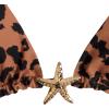 image:imageWomens 2 Piece Leopard Floral Bikini Sets Halter Triangle String Bathing Suit Starfish Metal SwimsuitsCheetah Brown