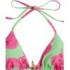 image:imageWomens 2 Piece Leopard Floral Bikini Sets Halter Triangle String Bathing Suit Starfish Metal SwimsuitsGreen and Pink
