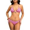 image:imageWomens 2 Piece Leopard Floral Bikini Sets Halter Triangle String Bathing Suit Starfish Metal SwimsuitsHot Pink