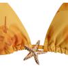 image:imageWomens 2 Piece Leopard Floral Bikini Sets Halter Triangle String Bathing Suit Starfish Metal SwimsuitsLight Yellow