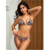 image:imageWomens 2 Piece Leopard Floral Bikini Sets Halter Triangle String Bathing Suit Starfish Metal SwimsuitsMulticolor Cheetah