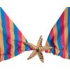 image:imageWomens 2 Piece Leopard Floral Bikini Sets Halter Triangle String Bathing Suit Starfish Metal SwimsuitsMulticolor Striped