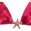 image:imageWomens 2 Piece Leopard Floral Bikini Sets Halter Triangle String Bathing Suit Starfish Metal SwimsuitsPure Hot Pink
