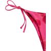 image:imageWomens 2 Piece Leopard Floral Bikini Sets Halter Triangle String Bathing Suit Starfish Metal SwimsuitsPure Hot Pink