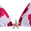 image:imageWomens 2 Piece Leopard Floral Bikini Sets Halter Triangle String Bathing Suit Starfish Metal SwimsuitsWhite and Red