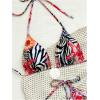 image:imageWomens 2 Piece Leopard Floral Bikini Sets Halter Triangle String Bathing Suit Starfish Metal SwimsuitsZebra Floral
