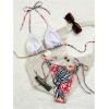 image:imageWomens 2 Piece Leopard Floral Bikini Sets Halter Triangle String Bathing Suit Starfish Metal SwimsuitsZebra Floral