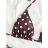 image:imageWomens 2 Piece Polka Dots Bikini Sets High Waisted Triangle Halter String Thong SwimsuitBrown and White