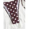 image:imageWomens 2 Piece Polka Dots Bikini Sets High Waisted Triangle Halter String Thong SwimsuitBrown and White