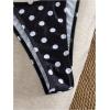 image:imageWomens 2 Piece Polka Dots Bikini Sets High Waisted Triangle Halter String Thong SwimsuitMulticolor Black