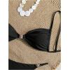 image:imageWomens 2 Piece Swimsuit Starfish Decor Padded Boho Bathing Suit Spaghetti Strap Bikini SetBlack