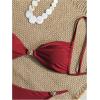 image:imageWomens 2 Piece Swimsuit Starfish Decor Padded Boho Bathing Suit Spaghetti Strap Bikini SetBurgundy