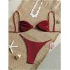 image:imageWomens 2 Piece Swimsuit Starfish Decor Padded Boho Bathing Suit Spaghetti Strap Bikini SetBurgundy