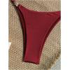 image:imageWomens 2 Piece Swimsuit Starfish Decor Padded Boho Bathing Suit Spaghetti Strap Bikini SetBurgundy