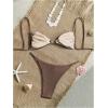 image:imageWomens 2 Piece Swimsuit Starfish Decor Padded Boho Bathing Suit Spaghetti Strap Bikini SetCoffee Brown