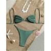image:imageWomens 2 Piece Swimsuit Starfish Decor Padded Boho Bathing Suit Spaghetti Strap Bikini SetDark Green