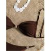 image:imageWomens 2 Piece Swimsuit Starfish Decor Padded Boho Bathing Suit Spaghetti Strap Bikini SetDeep Brown
