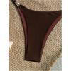 image:imageWomens 2 Piece Swimsuit Starfish Decor Padded Boho Bathing Suit Spaghetti Strap Bikini SetDeep Brown