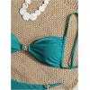 image:imageWomens 2 Piece Swimsuit Starfish Decor Padded Boho Bathing Suit Spaghetti Strap Bikini SetDeep Green