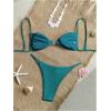 image:imageWomens 2 Piece Swimsuit Starfish Decor Padded Boho Bathing Suit Spaghetti Strap Bikini SetDeep Green